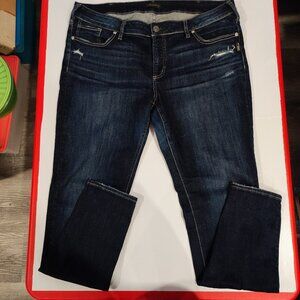 Silver Jeans Elyse skinny slim boot ripped darker blue women's size 34x31